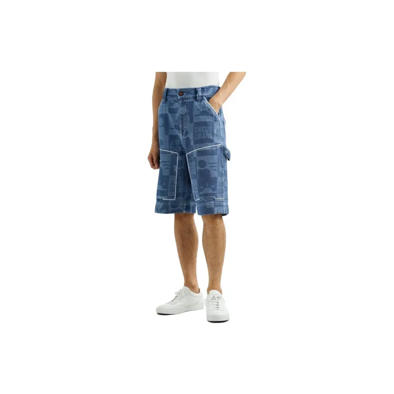 ANGUS CHIANG Denim Shorts Men Blue-3
