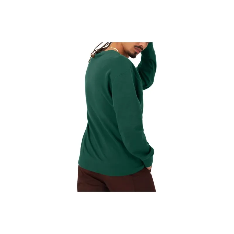 Champion Classic Fleece Crewneck Crown C Logo Sweatshirt Men's Green-2