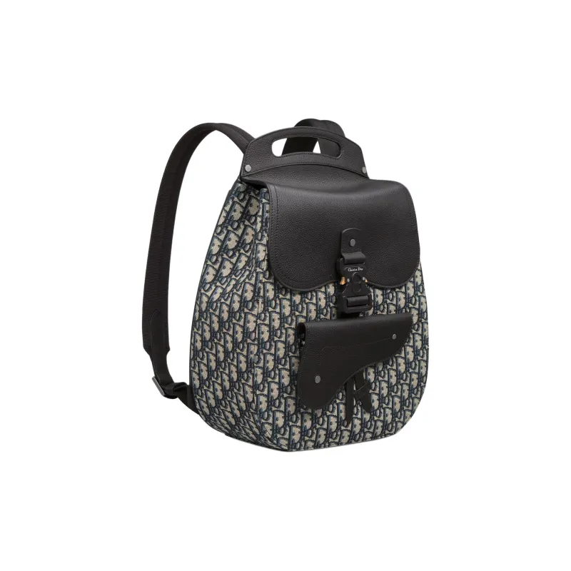 DIOR Gallop Grained Calfskin Backpack Regular Men's Beige & Black-1