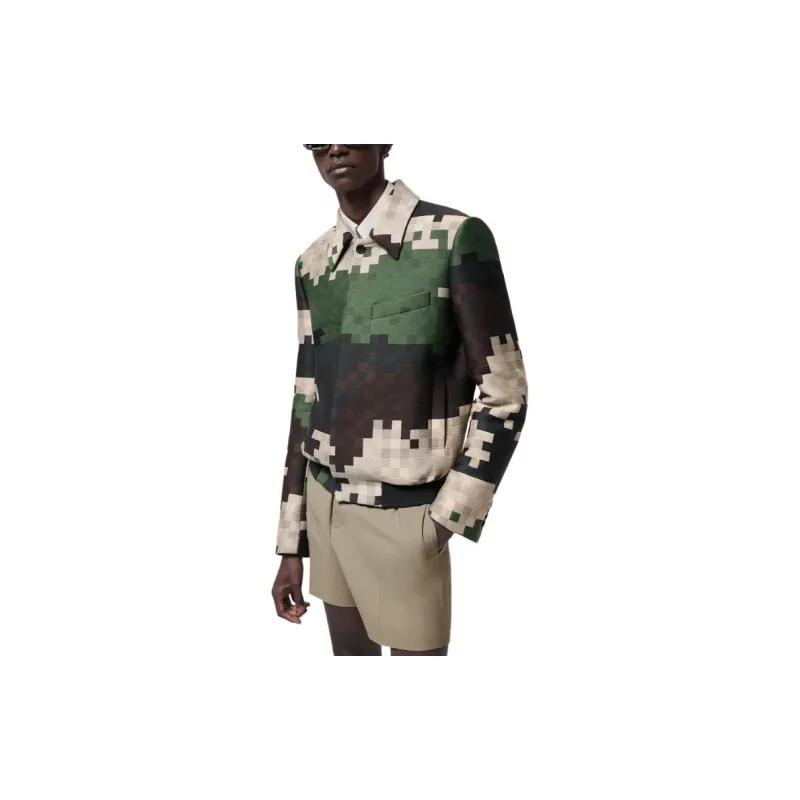 LOUIS VUITTON Silk Blend Tailored Damier Damoflage Blouson-3