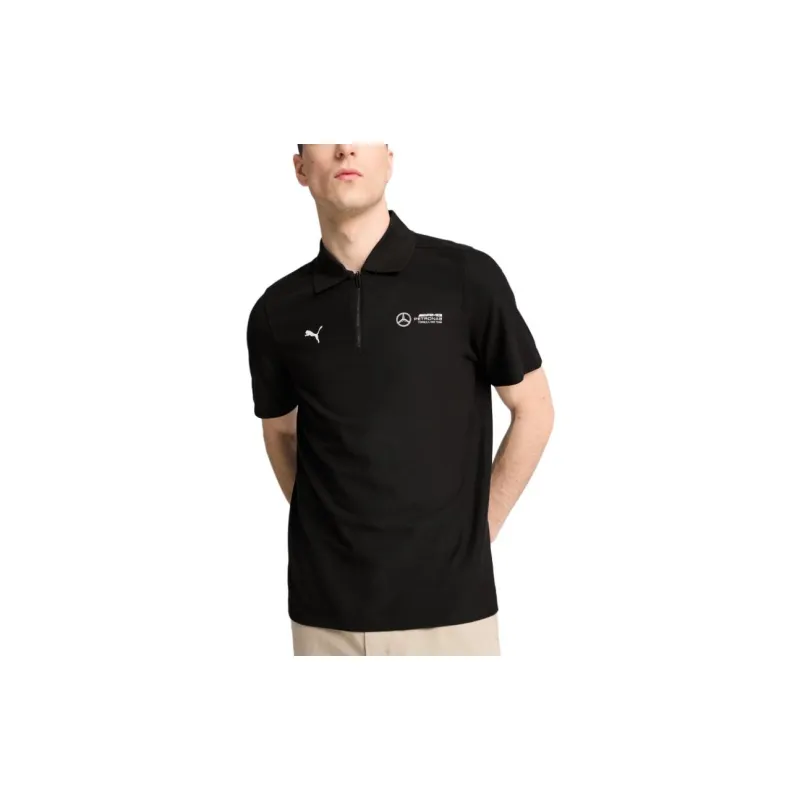 PUMA Mercedes AMG Petronas F1 SS24 Polo Shirt Men's Black-3