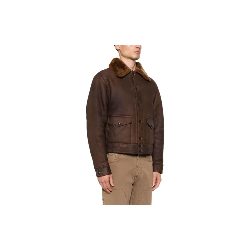 Polo Ralph Lauren Leather Jacket Men's Umber-3
