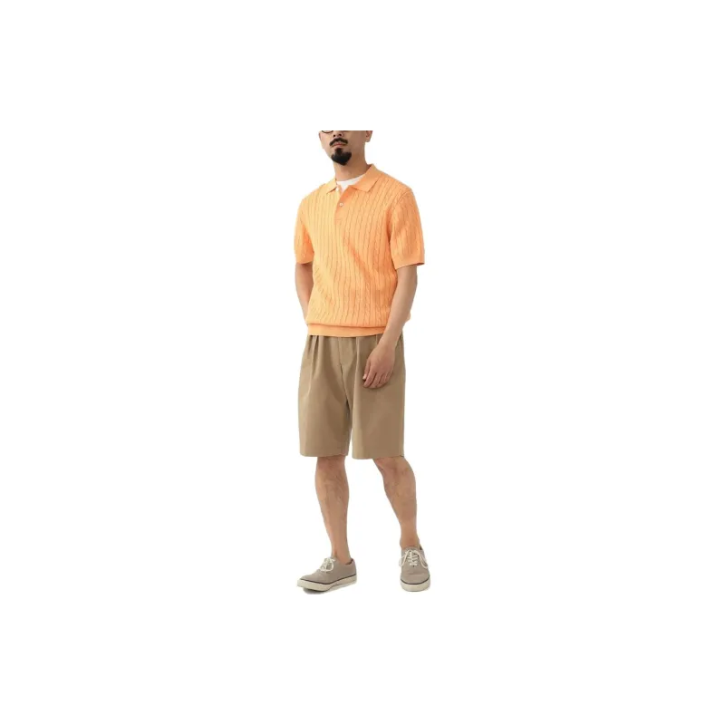 Beams Polo Shirts Men Orange-3