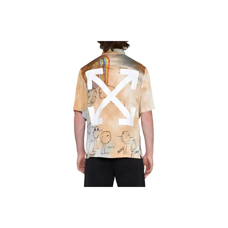 OFF WHITE Cartoon Printed Short Sleeved Shirt-4