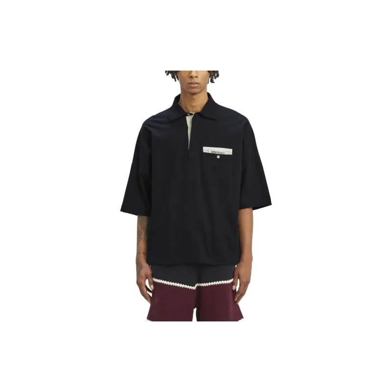 PALM ANGELS Sartorial Tape Cotton Polo Shirt-2