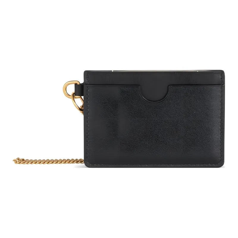 BALMAIN Goatskin Combined With Calfskin Shoulder Bag Crossbody Bag Wallet Coin Purse Small Size Women's Black-2