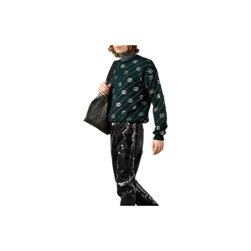GUCCI Logo Embellished Crewneck Sweatshirt-3
