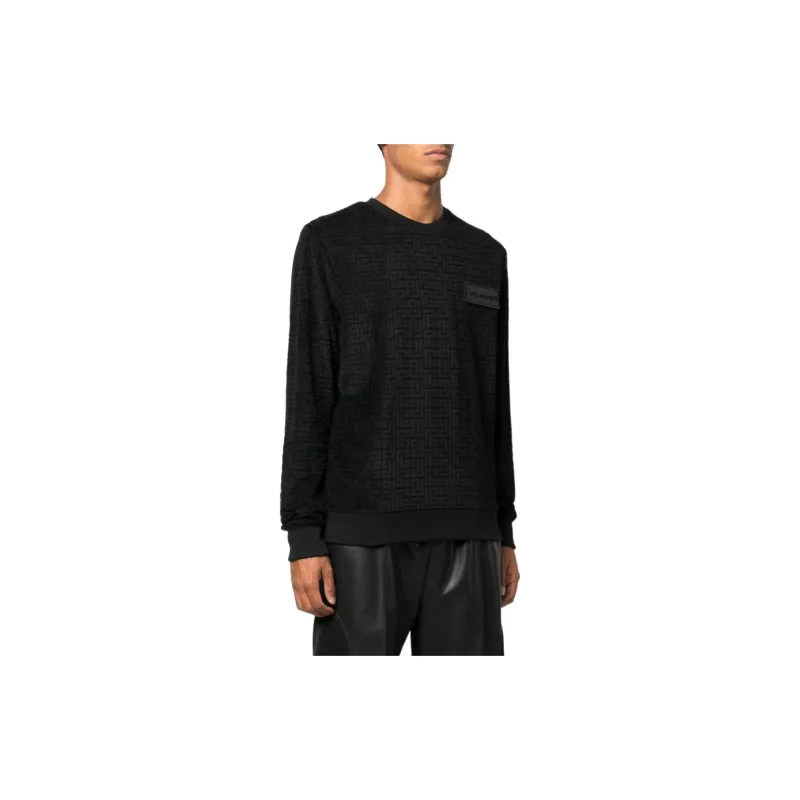 BALMAIN Monogram Velvet Sweatshirt-3