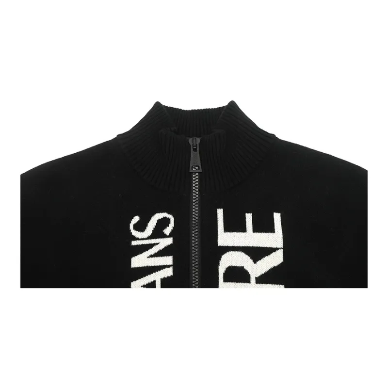 VERSACE JEANS COUTURE Logo embroidered Zipped Cardigan-3