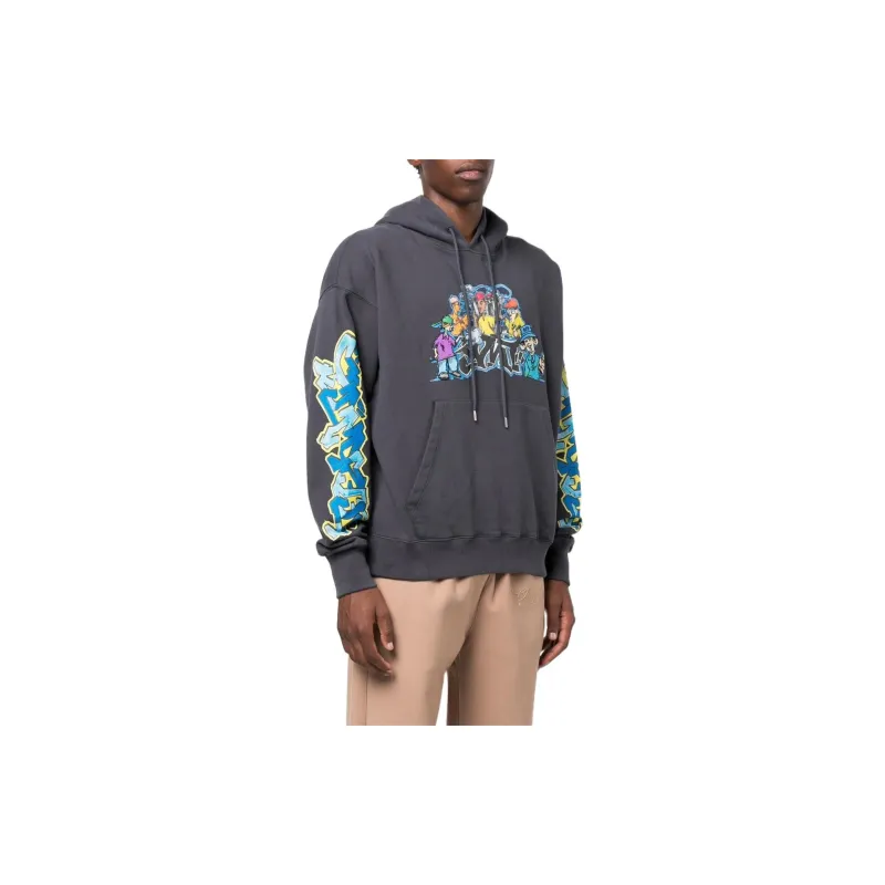 OFF WHITE Graphic Printed Drawstring Hoodie-3