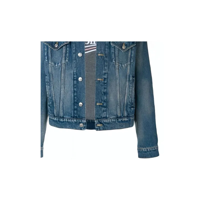 Balenciaga Embroidered Logo Denim Jacket-5