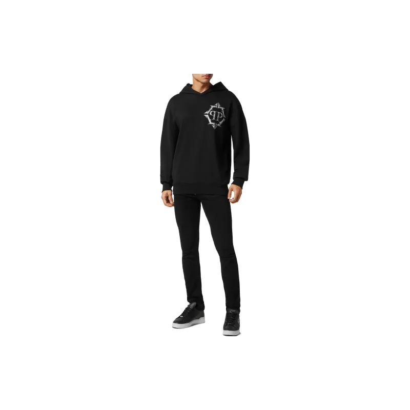 PHILIPP PLEIN Chrome Logo print Hoodie-1