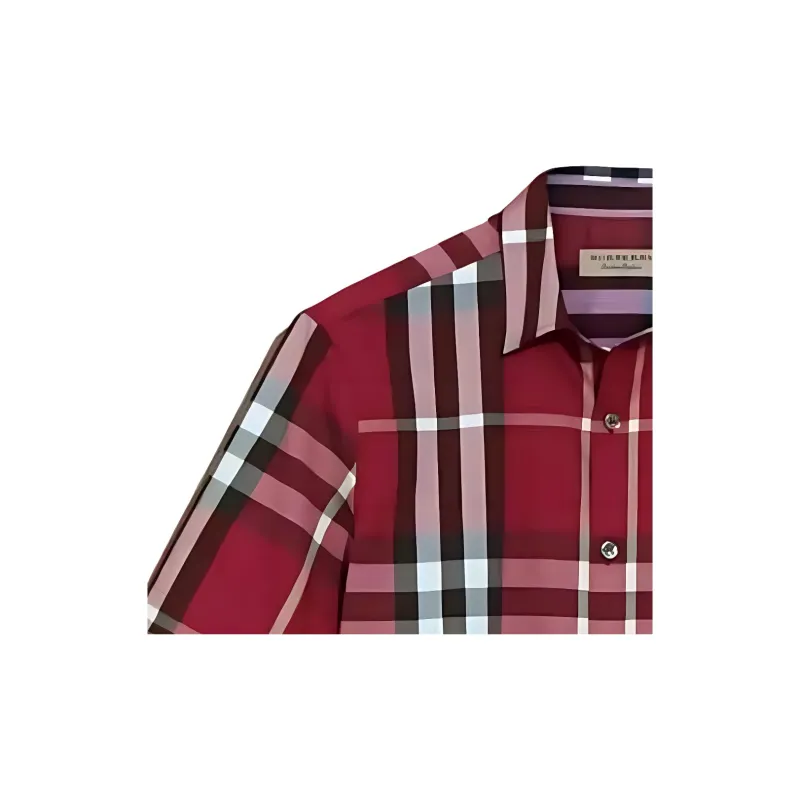 Burberry Shirts Men Red-4