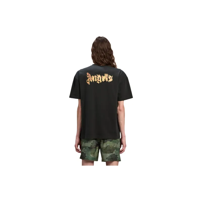 PALM ANGELS Burning Logo Printed Crewneck T Shirt-3