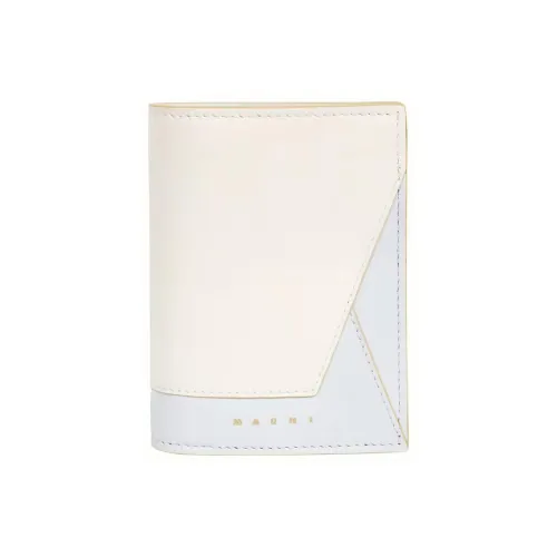 MARNI Leather Wallet Women's White/Light Blue