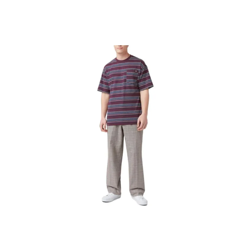 Dickies Relaxed Fit Striped Pocket T-Shirt T-Shirt Men's Dark Purple-3