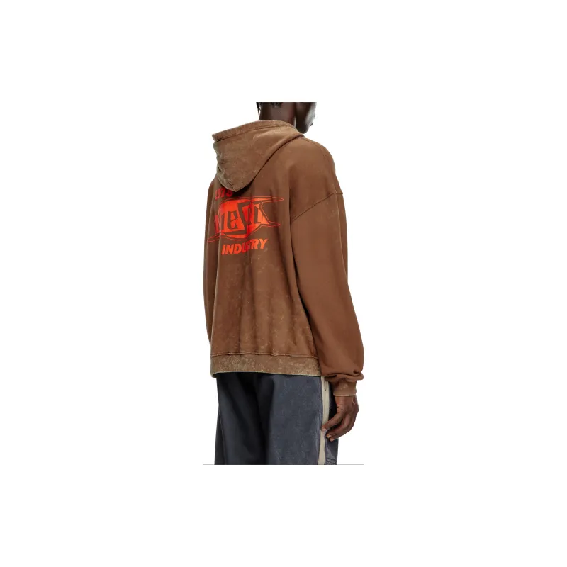 DIESEL Puff Print Logo Marbled Hoodie-3