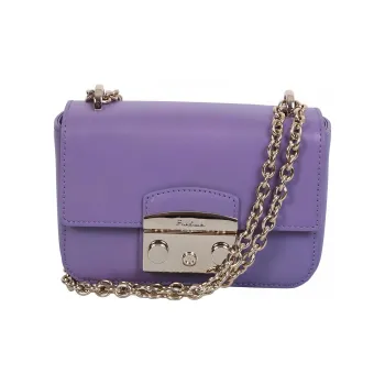 Furla Metropolis Collection Calfskin Shoulder Bag, Crossbody Bag Mini Women's Purple