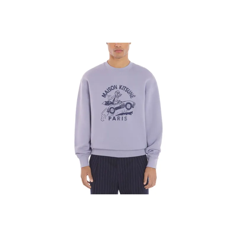 Maison Kitsune Racing Fox Printed Crewneck Sweatshirt-3