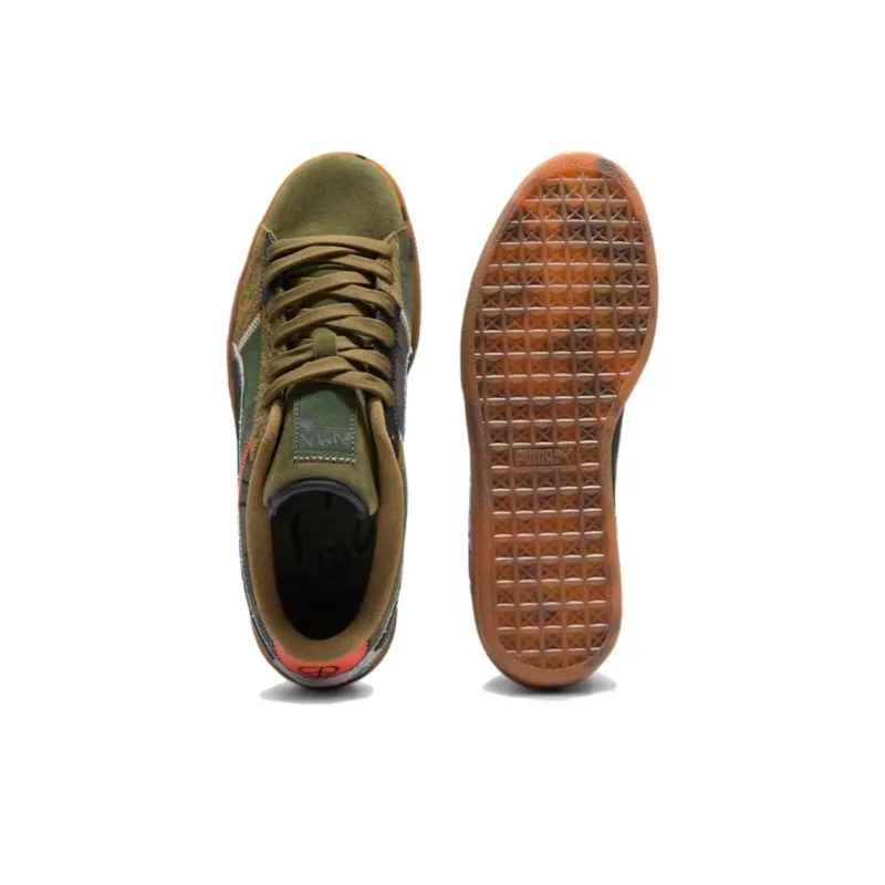 PUMA Suede Anti Slip Wear Resistant Low Top Skateboard Shoes Unisex Green-3