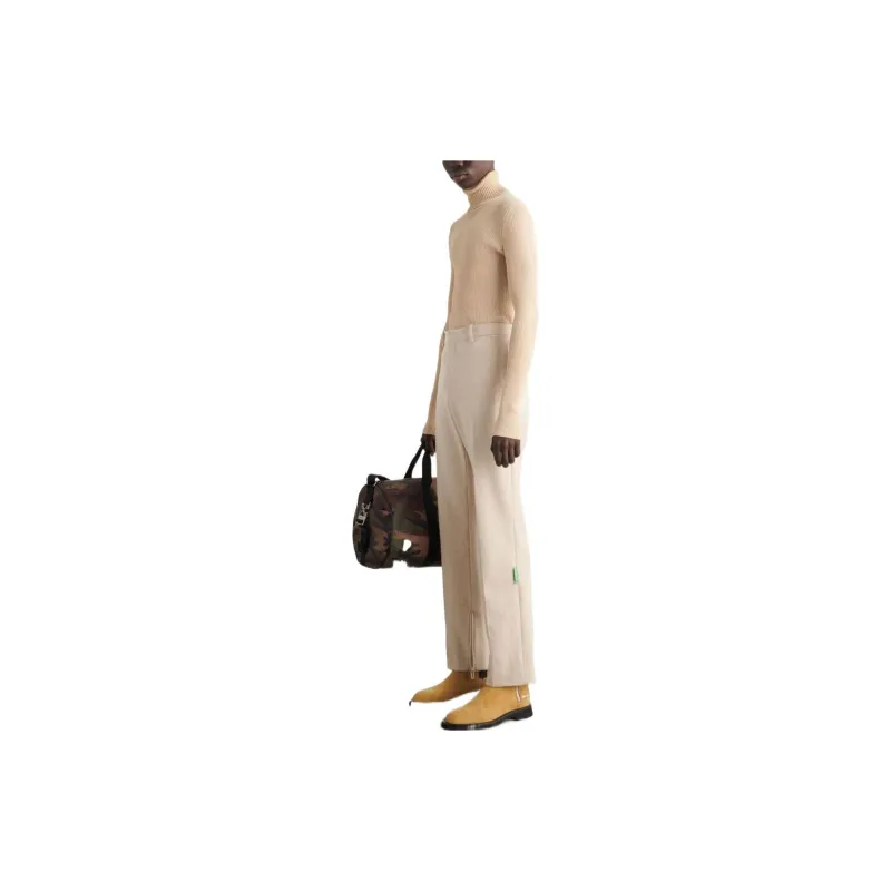 OFF WHITE Tag Wool Slim Zip Pant 'Beige'-3