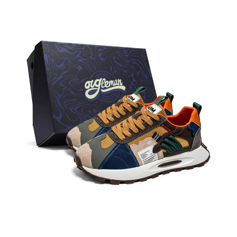 OUGLEMEN Gift Box Set Lightweight And Breathable Low-Top Casual Shoes Men's-12