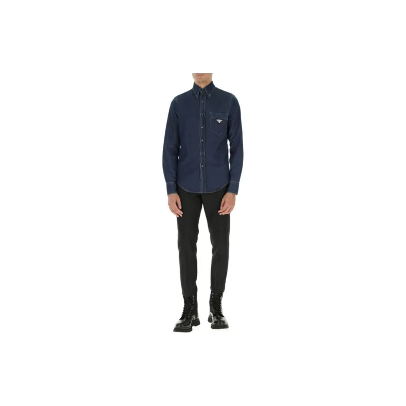 PRADA Shirts Men Blue-2
