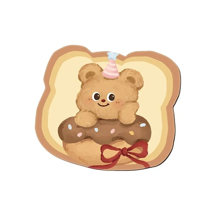 SHIBADU Rubber Cute Toast Bear Small Size Irregular Shape Mouse Pad Cartoon Office Desk Pad Mouse Pads-7