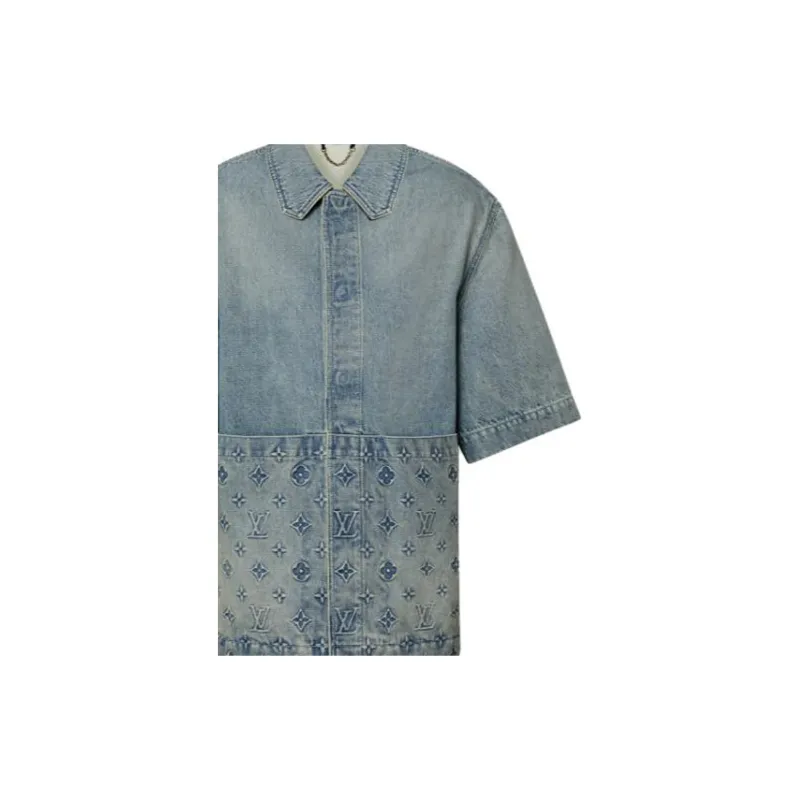 LOUIS VUITTON Short Sleeve Denim Workwear Shirt-5