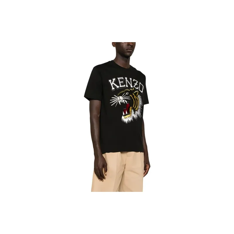 KENZO Tiger Embroidered Crewneck T-Shirt-3