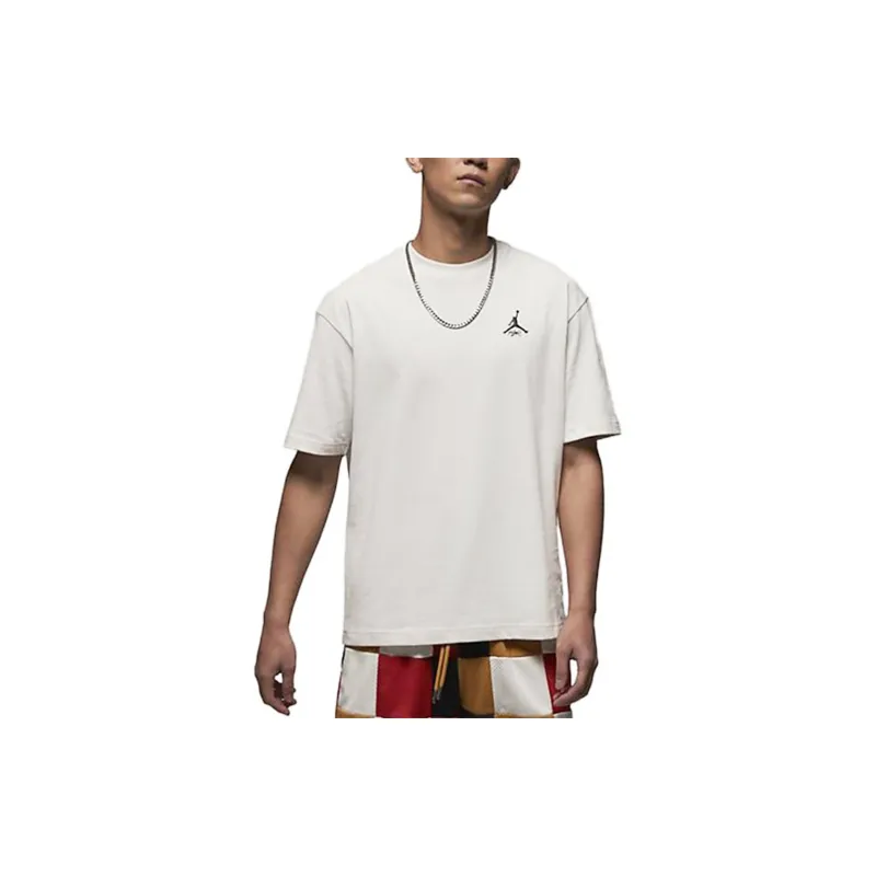 Jordan Drop Shoulder Sleeve T-Shirt Men's White-3
