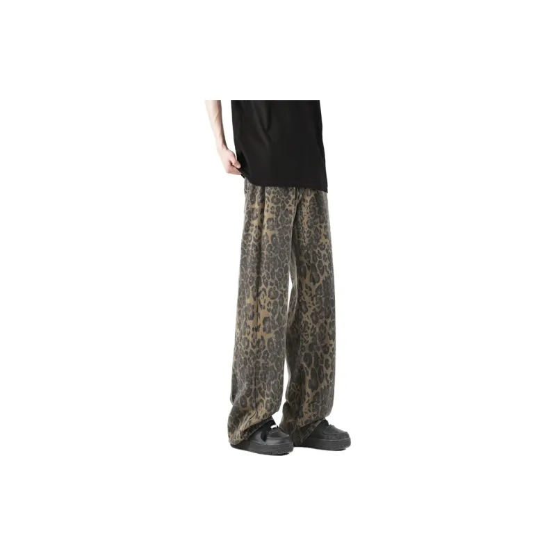 OTKSK Jeans Unisex Leopard Print-12