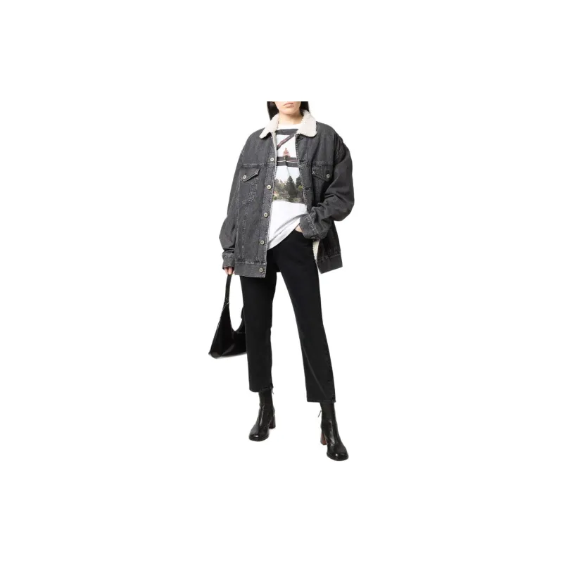 JUNYA WATANABE Faux shearling Collar Denim Jacket-2