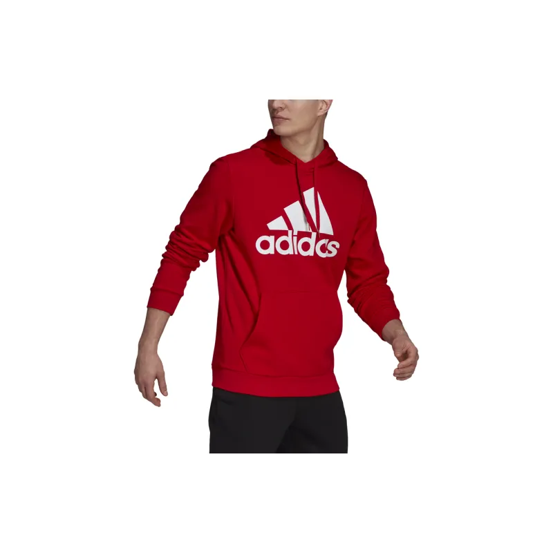 Adidas Essentials Fleece Big Logo Hoodie Sweatshirt Men's Red-1