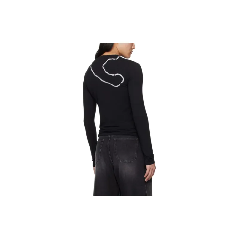 OFF WHITE Varsity Knitted mesh T shirt-2