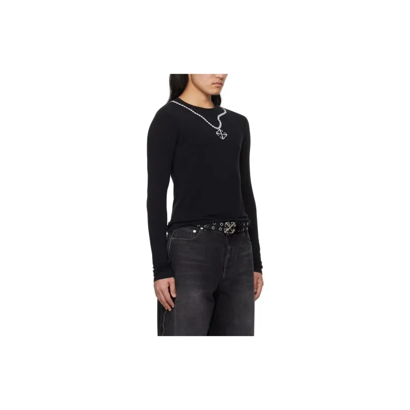 OFF WHITE Varsity Knitted mesh T shirt-1