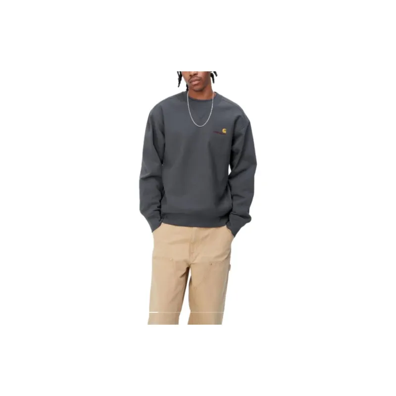 Carhartt WIP American Script Sweatshirt Men's Gray-3