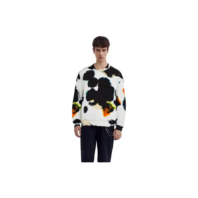 FENDI Spotted Motif Printed Jersey Sweatshirt-4