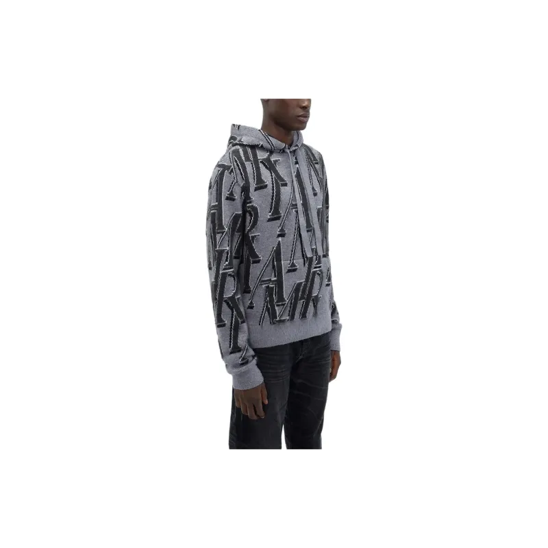 AMIRI Amiri Repeat Hoodie Sweatshirt Men's Gray-3
