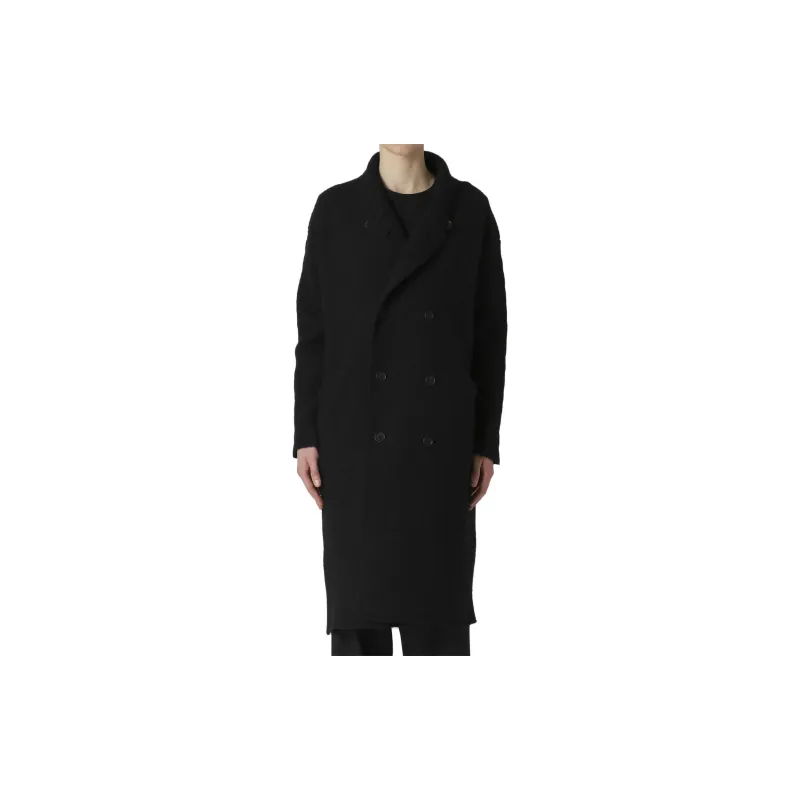 Yohji Yamamoto Chunky-knit Wool Coat-2