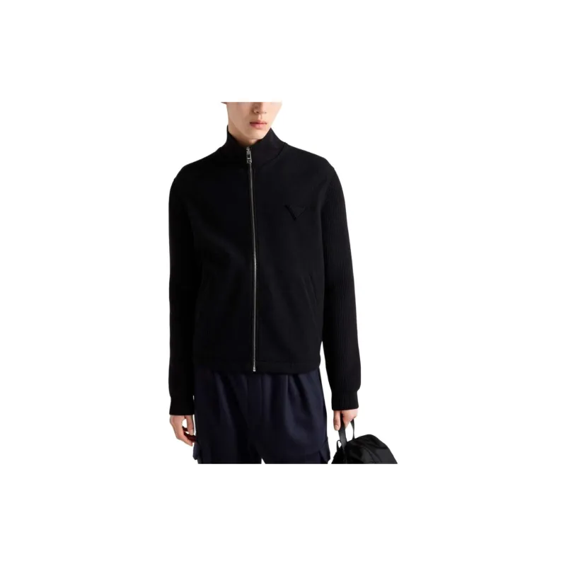 PRADA Wool And Cashmere Zipper Cardigan-1
