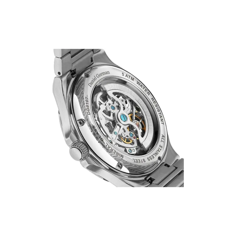 DANIEL GORMAN Daniel Golman Watch For Men Mechanical Movement Stainless Steel Strap Watch Men's Watches Silver Dial-1