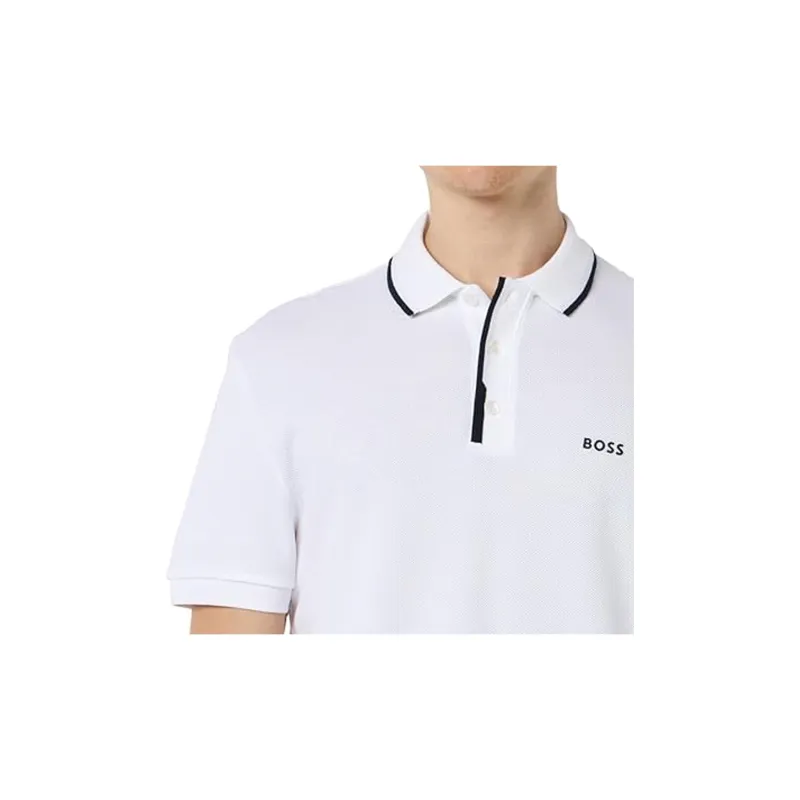 HUGO BOSS Logo print Cotton Polo Shirt-5