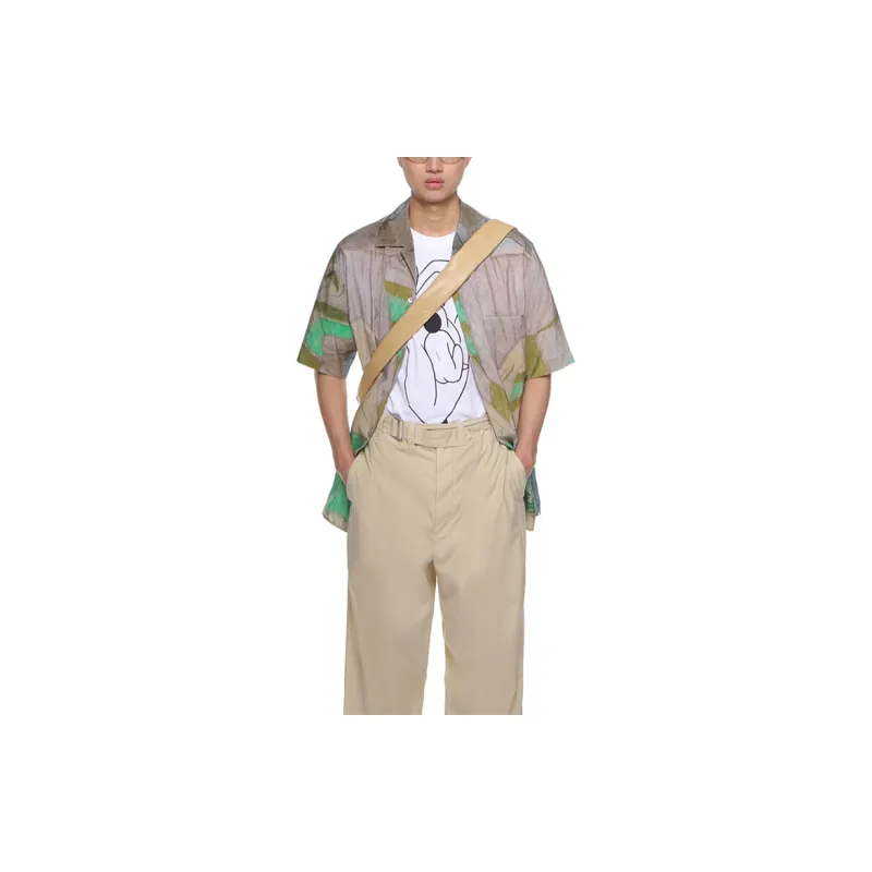 Lemaire Printed Silk Yoakum Short Sleeve Shirt-1