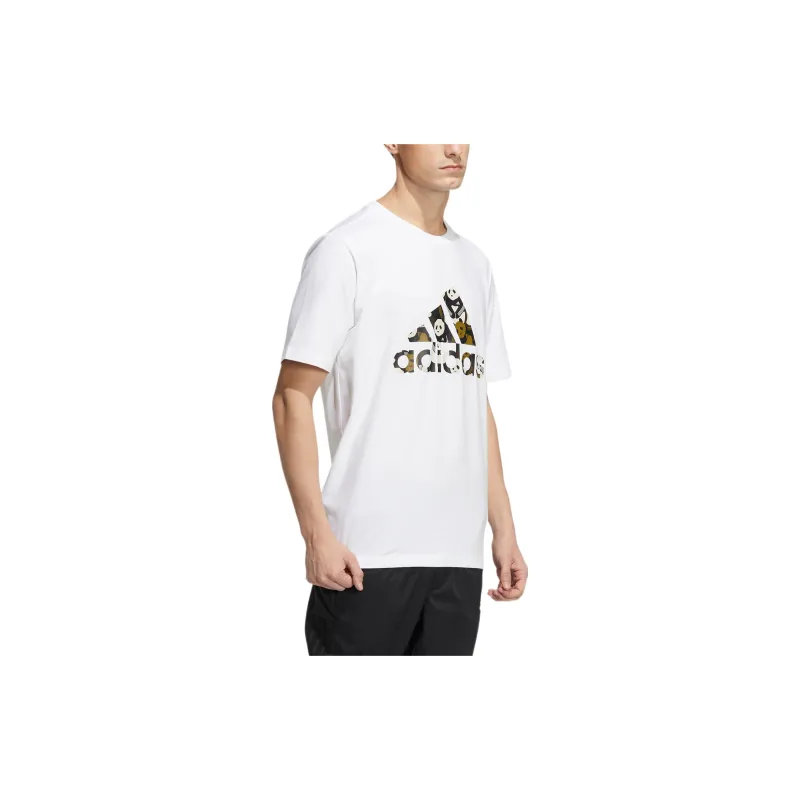 Adidas Set in Sleeve T Shirt Unisex White-3
