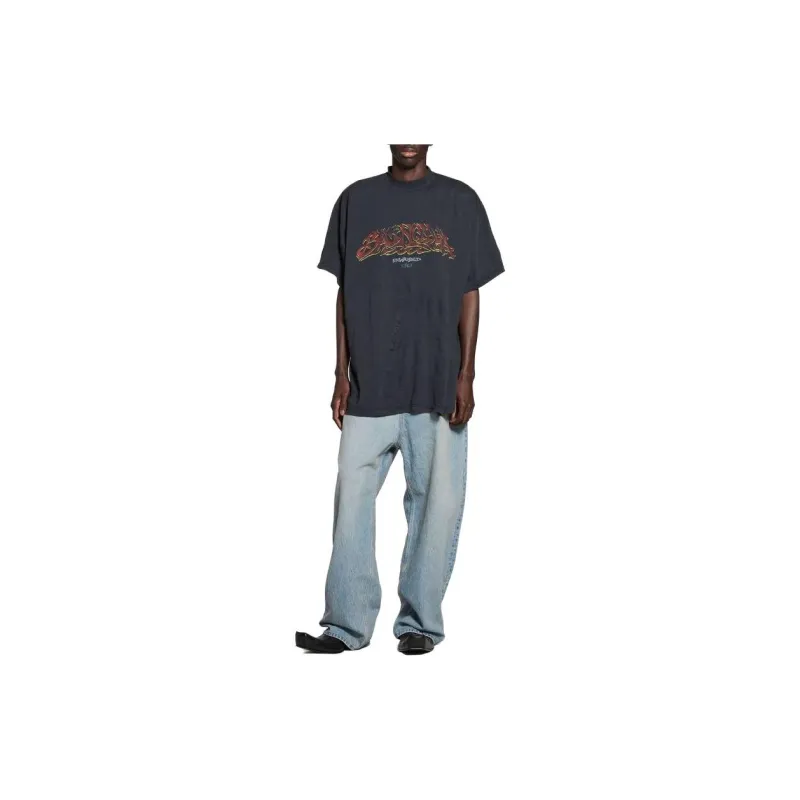 Balenciaga Logo print Cotton T shirt-5