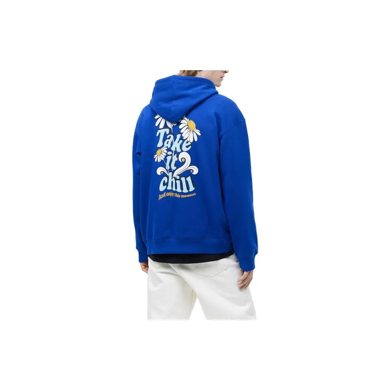 H&M Sweatshirt Unisex Bright Blue/flowers-2