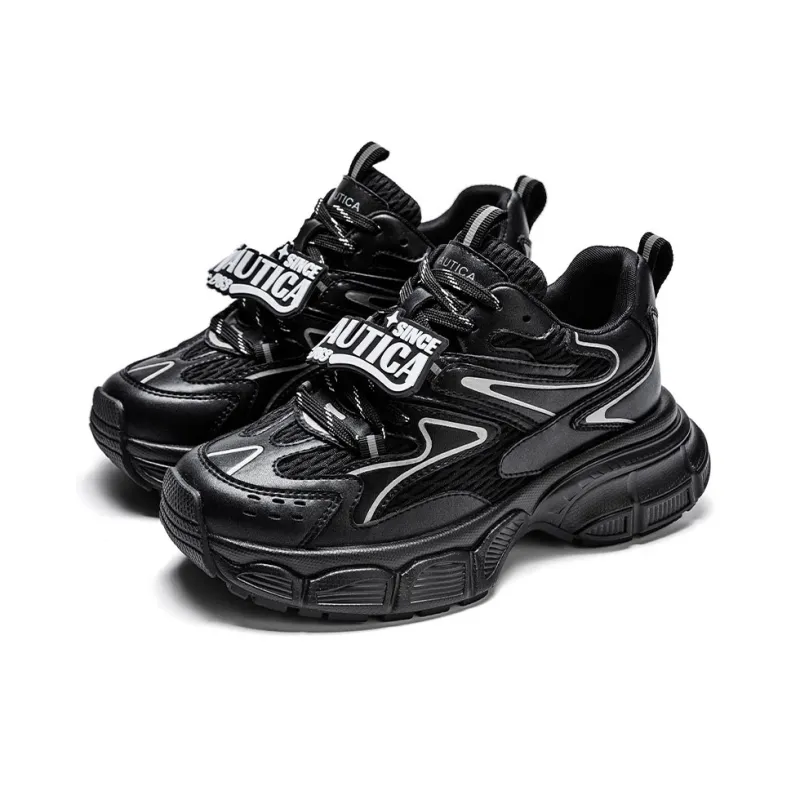 NAUTICA Cushioning Anti-Slip Wear-Resistant Breathable Height Increasing Low-Top Chunky Sneakers Unisex Silver-11