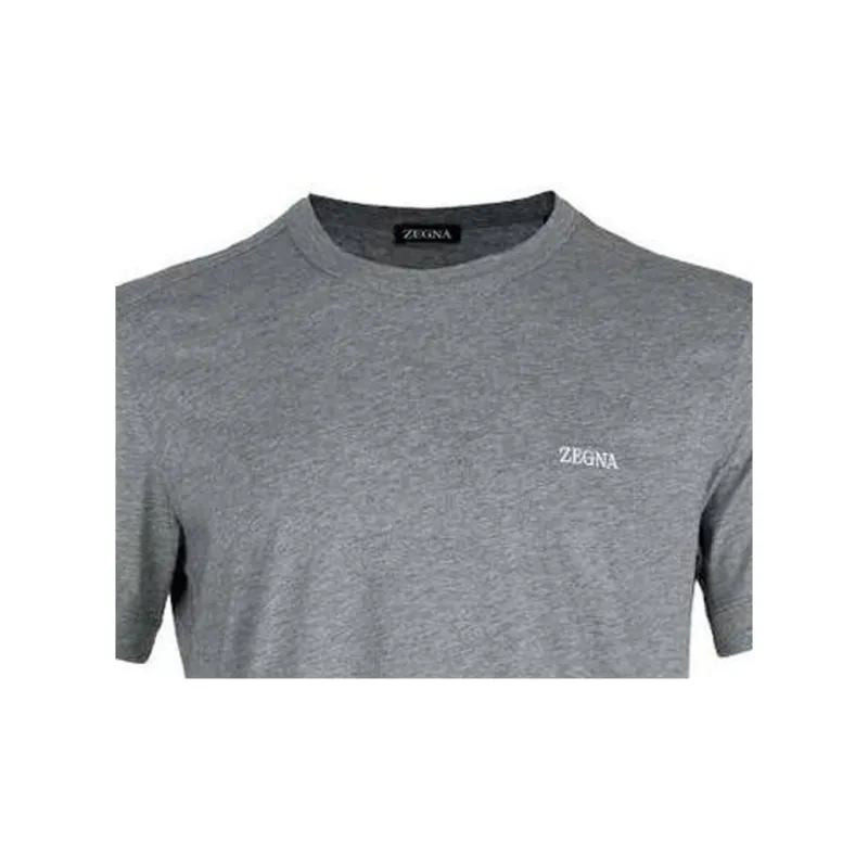 Zegna Logo Embroidered Crewneck T Shirt-4