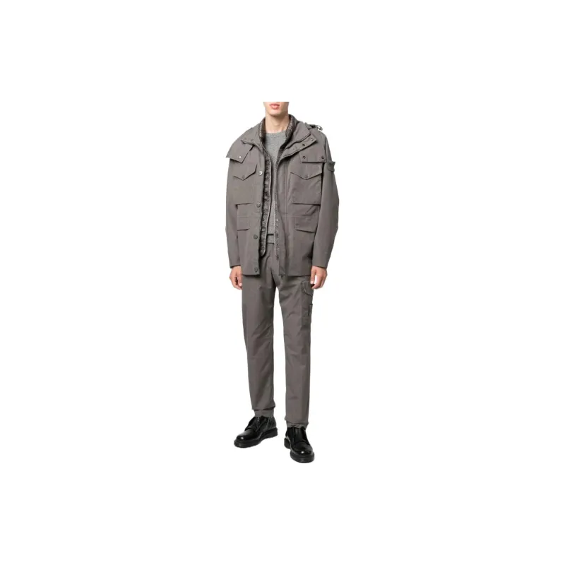 STONE ISLAND Jackets Coats Men's Smoke Gray Mixed Color-1